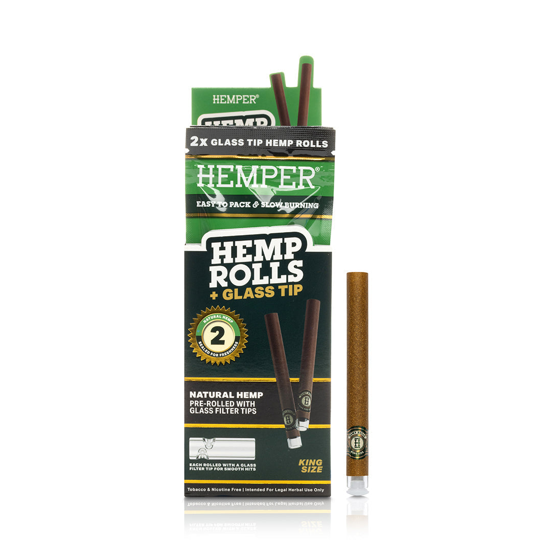 Pre-Rolled King Size Glass Tipped Hemp Rolls | 2PK Multiple Flavors Available