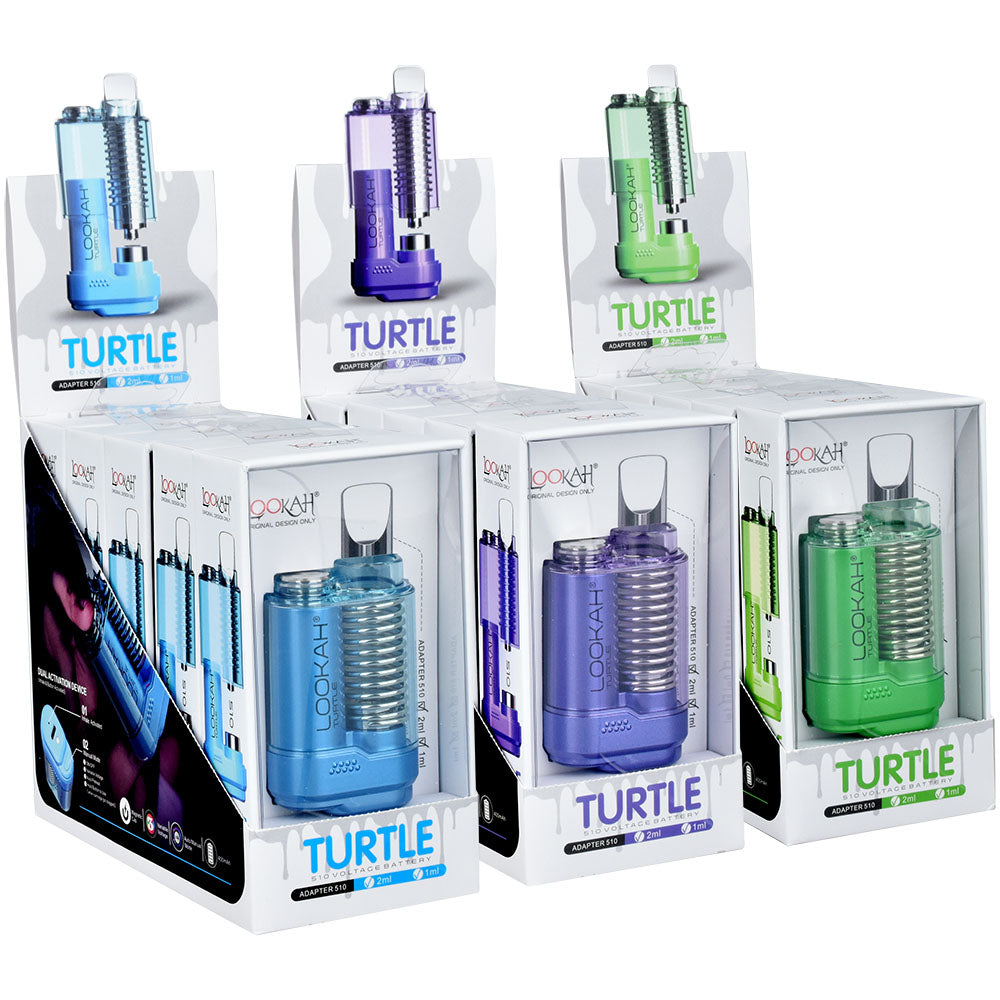 Lookah Turtle Variable Voltage 510 Battery | 500mAh | 5pc Display 5 Color Options