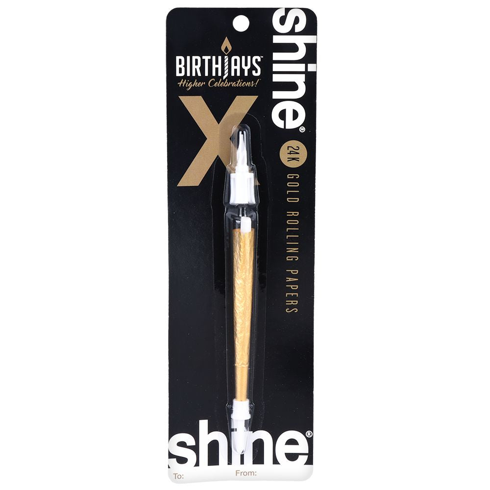 10CT DISPLAY - BirthJays x Shine Papers Golden Pre-Roll Candle Cone - King Size