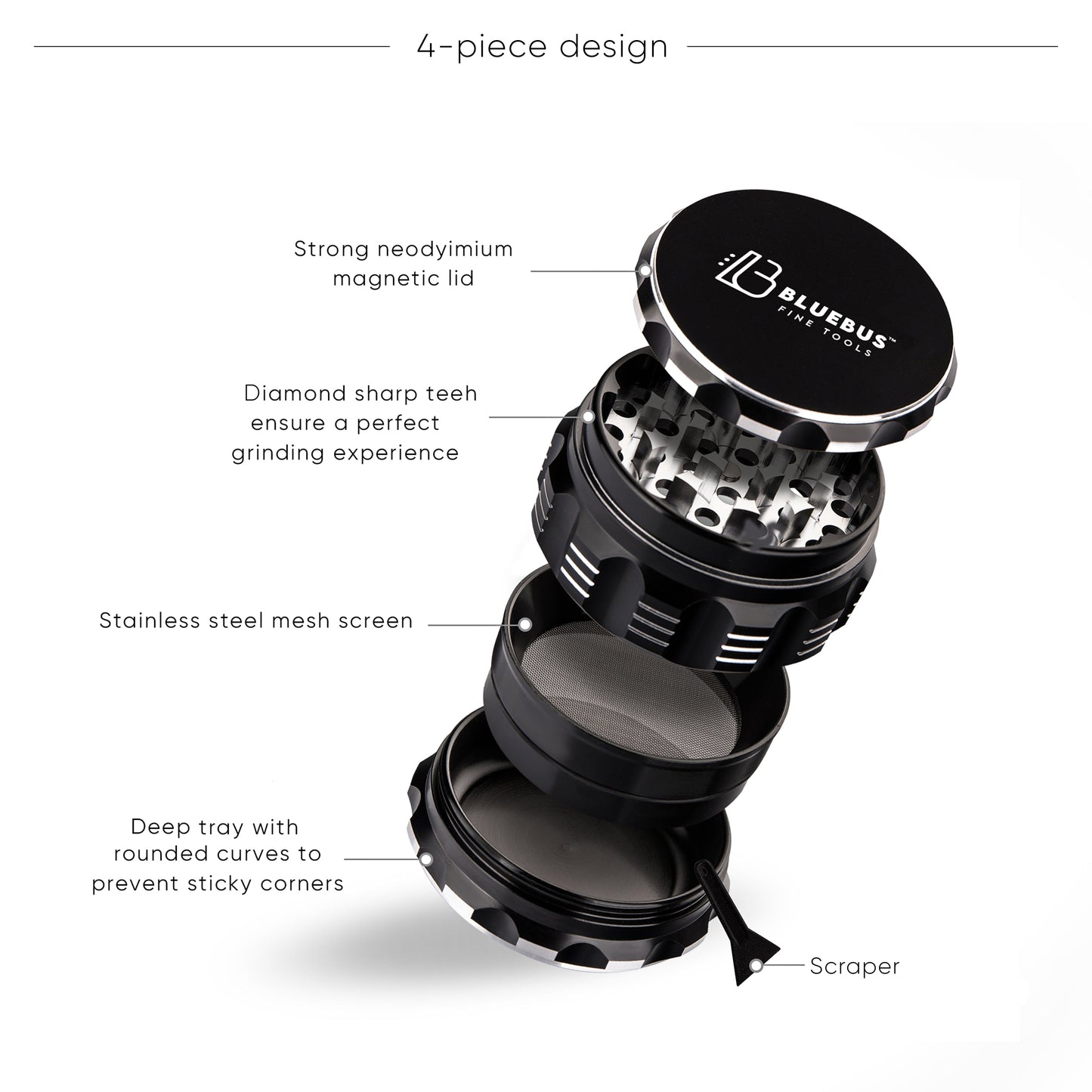 GA Aluminum Grinder 4 Sizes & 6 Color Options