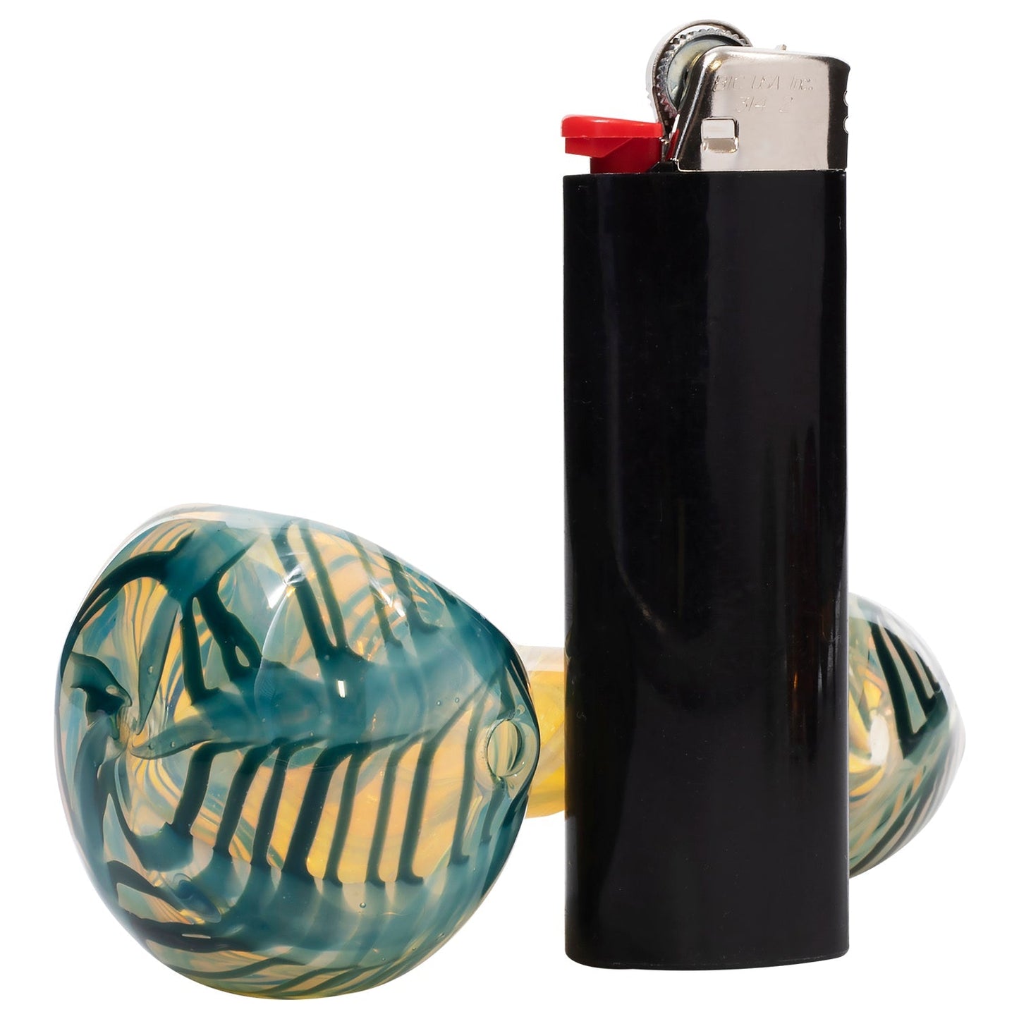 LA Pipes Twisty Cane Spoon Glass Pipe 2 Sizes & 6 Color Options