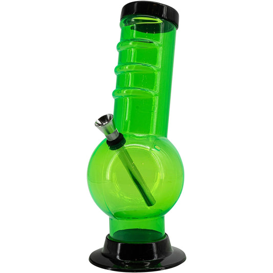 Acrylic Bent Neck Bubble Base Bong 9-12"