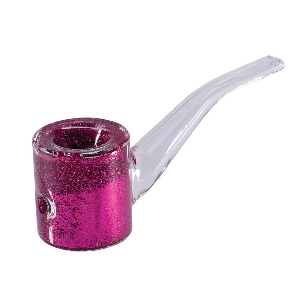 Shimmer Finish Borosilicate Sherlock Pipe - Sparkling Glass Hand Pipe - 7 Color Options
