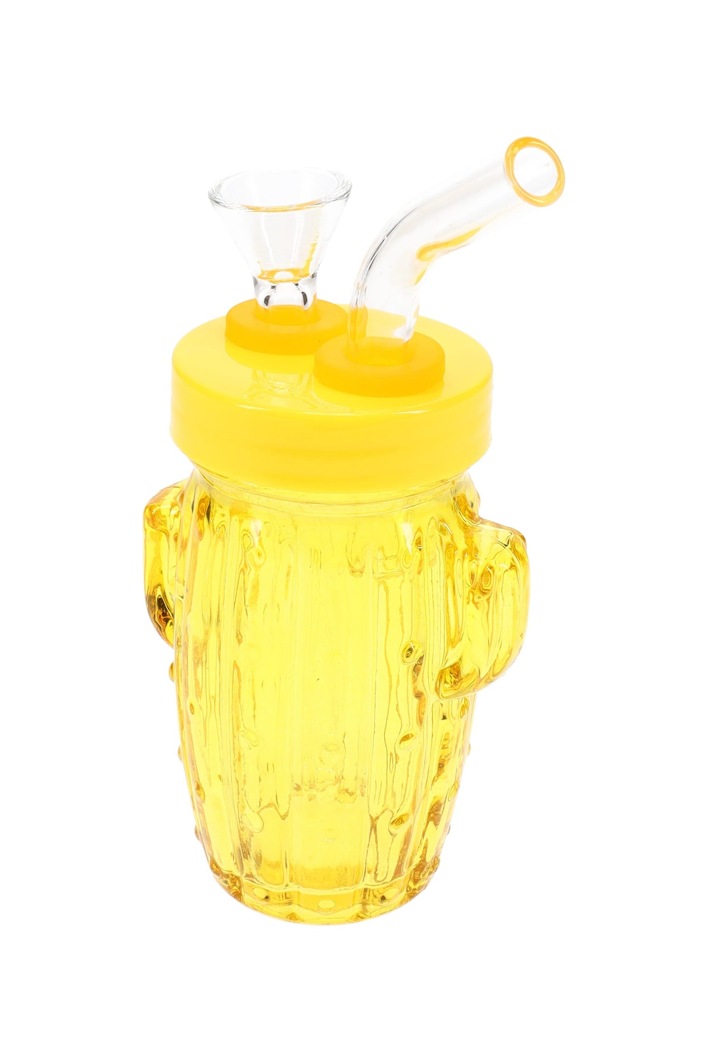 Colored Glass Cactus Water Pipe “Desert Sipper” – 3.5″