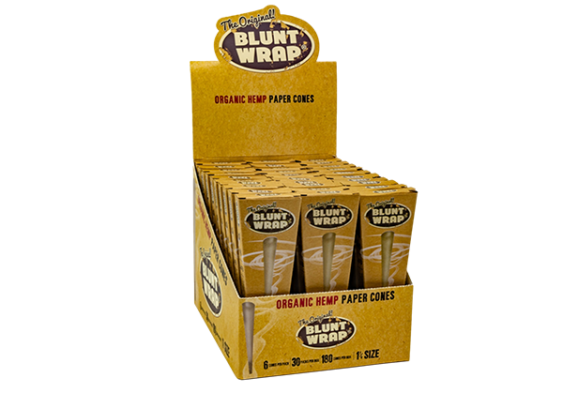 Orginal Blunt Wrap Organic Hemp Cones - 1 1/4 - 6 pack