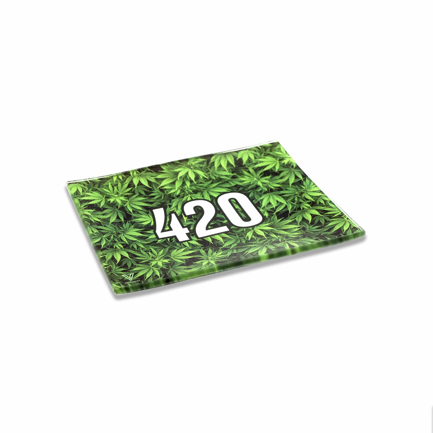 420 Green Glass Rollin' Tray 2 Size Options