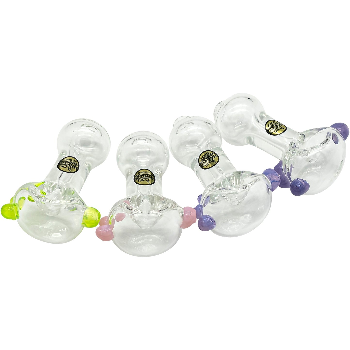 LA Pipes Thick Glass Spoon Pipe 4 Color Options
