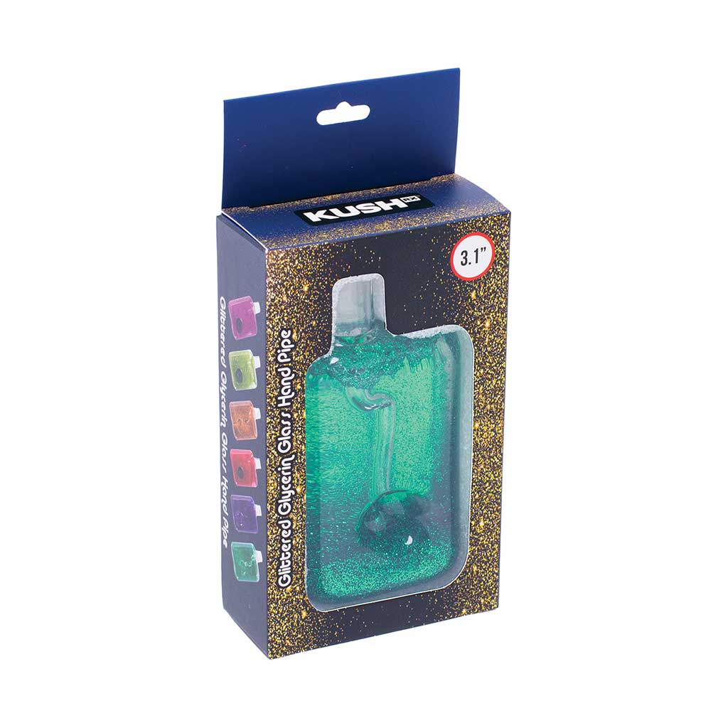 LIQUID GLITTER FREEZE SQUARE HAND PIPE MULTIPLE COLORS