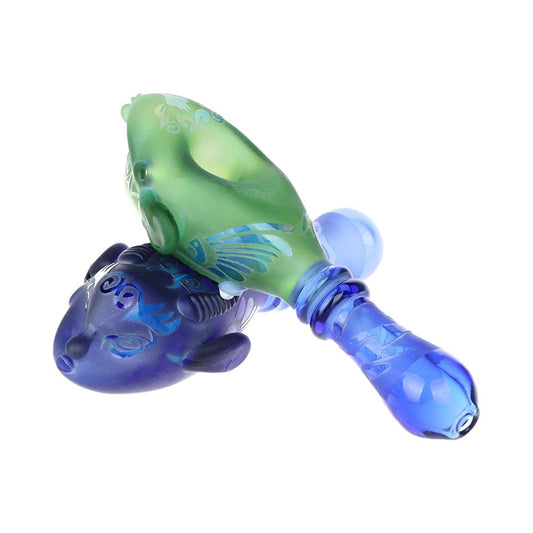 Braids of Avatar Sandblasted Glass Hand Pipe - 5.75" / Colors Vary