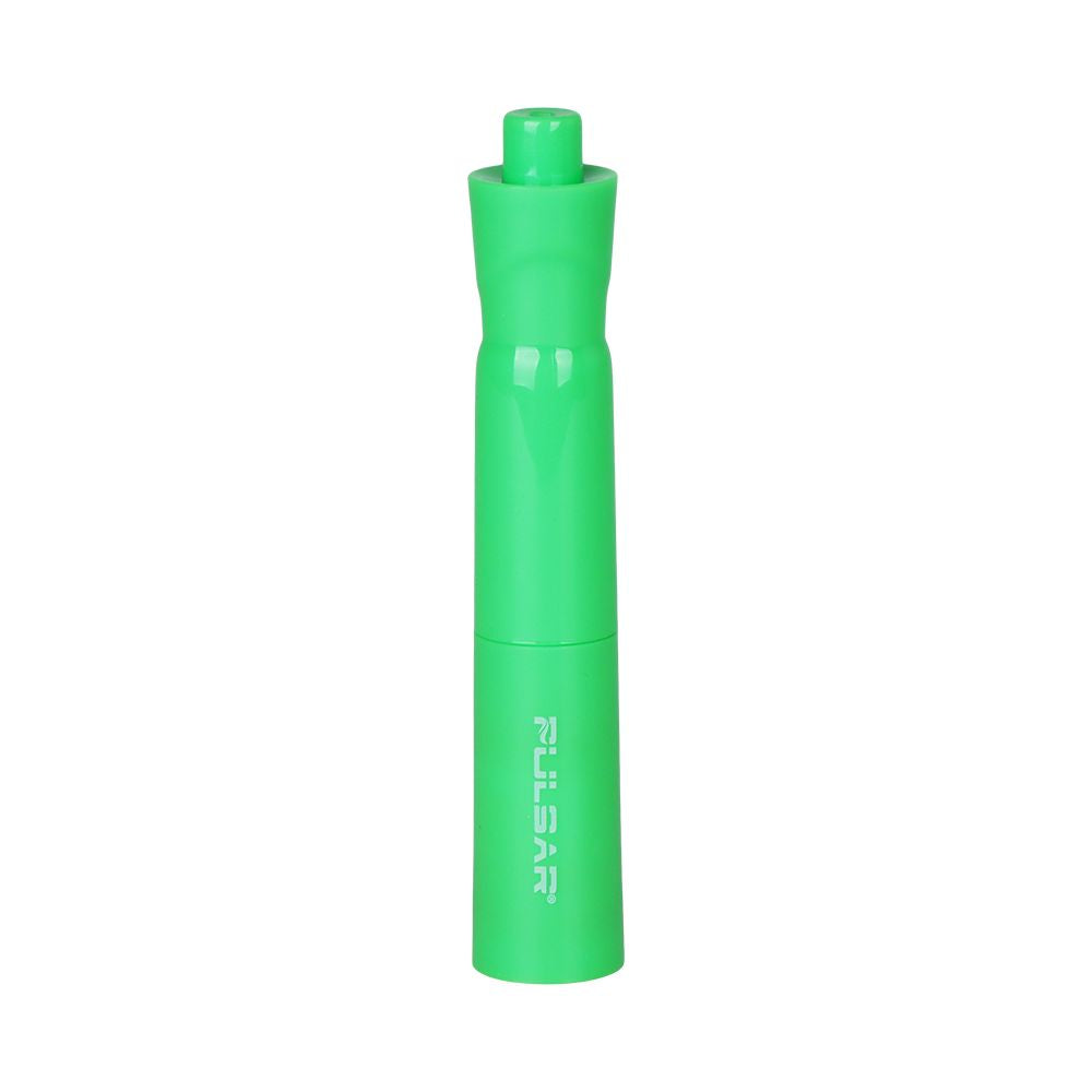 Pulsar 510 Hall Pass Vaporizer in neon green with cap on showing Pulsar logo