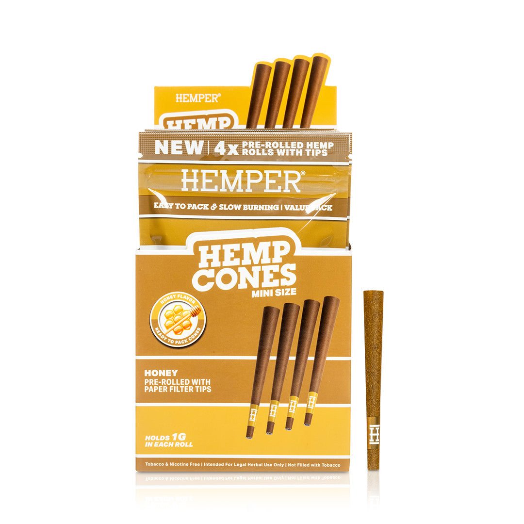 Pre-Rolled Mini Size Paper Tip Hemp Cones | 4PK Multiple Flavor Options Available