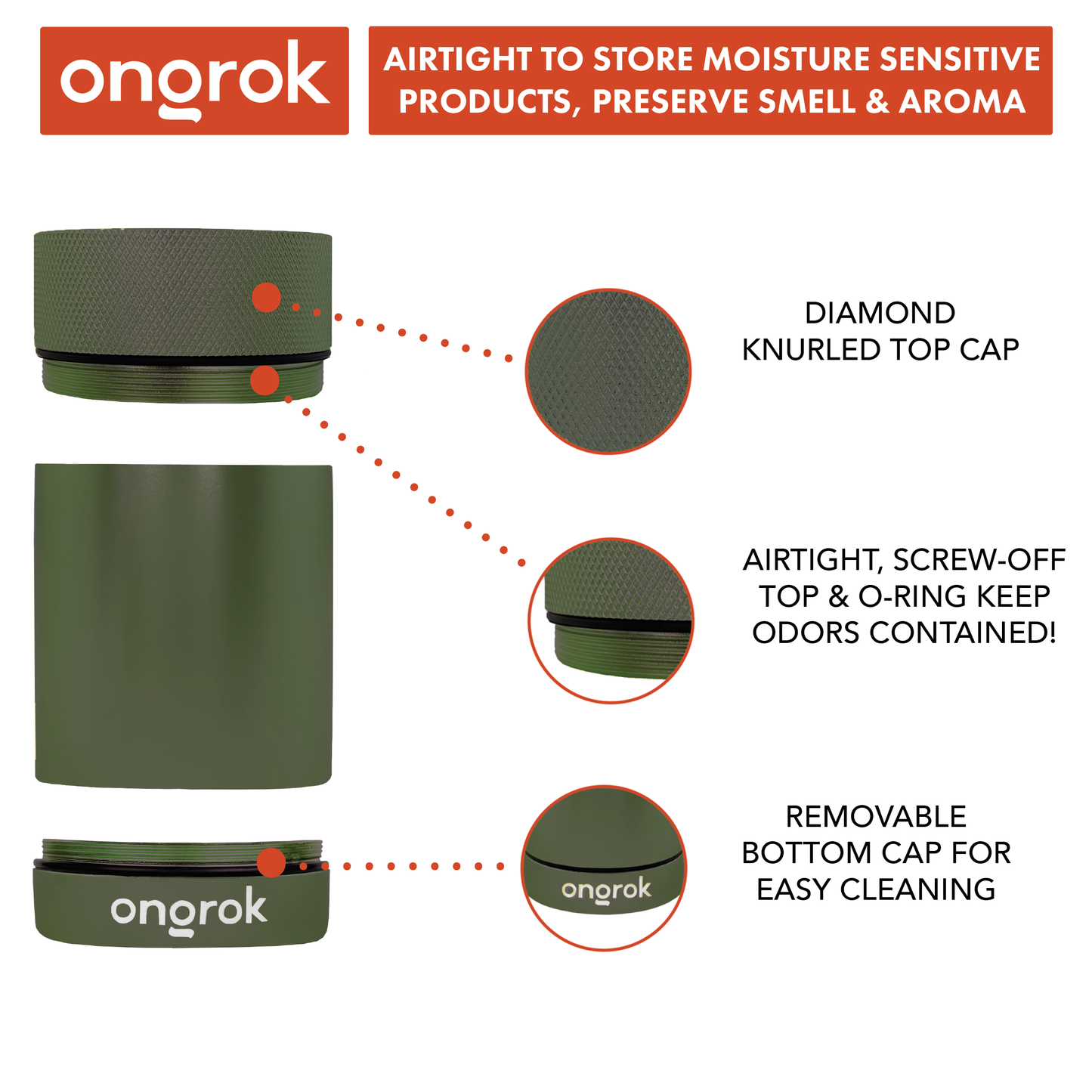 Ongrok Aluminum Metal Storage Jar 5 Color Options