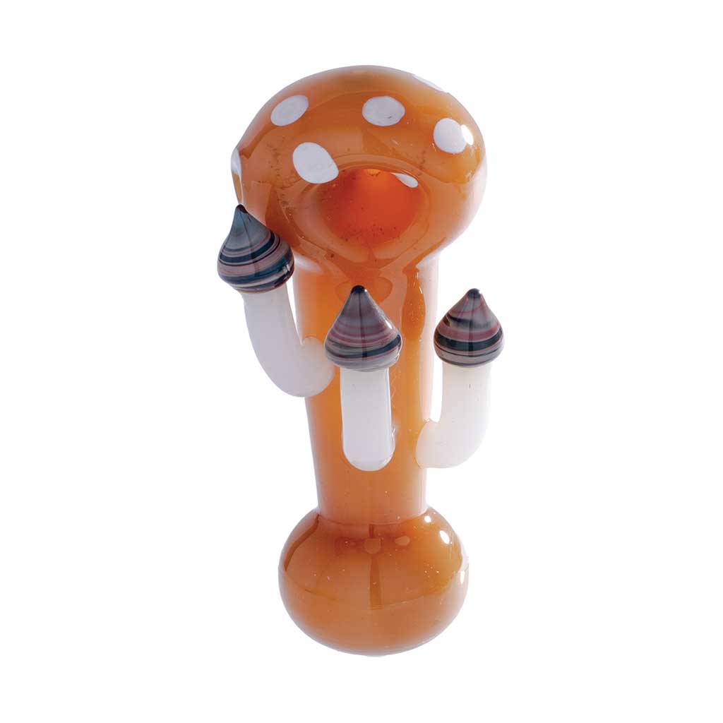 TOADSTOOL MUSHROOM GLASS HAND PIPE MULTIPLE COLORS