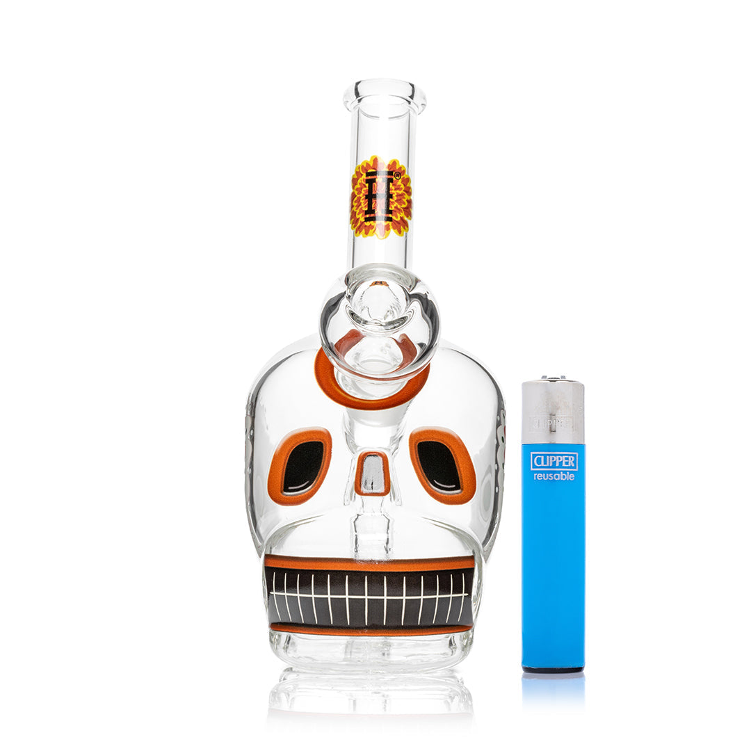 Dia De Los Muertos Skull Bong 6.1"