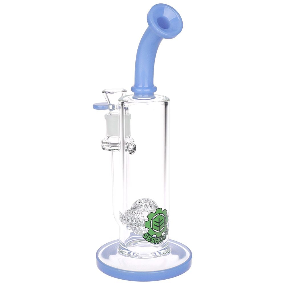 SeshGear Golf Ball Perc Glass Water Pipe | 10" | 14mm F | Colors Vary