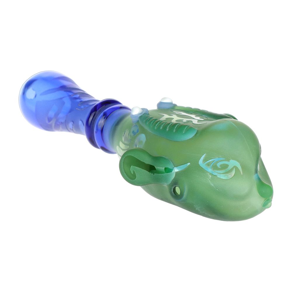 Braids of Avatar Sandblasted Glass Hand Pipe - 5.75" / Colors Vary