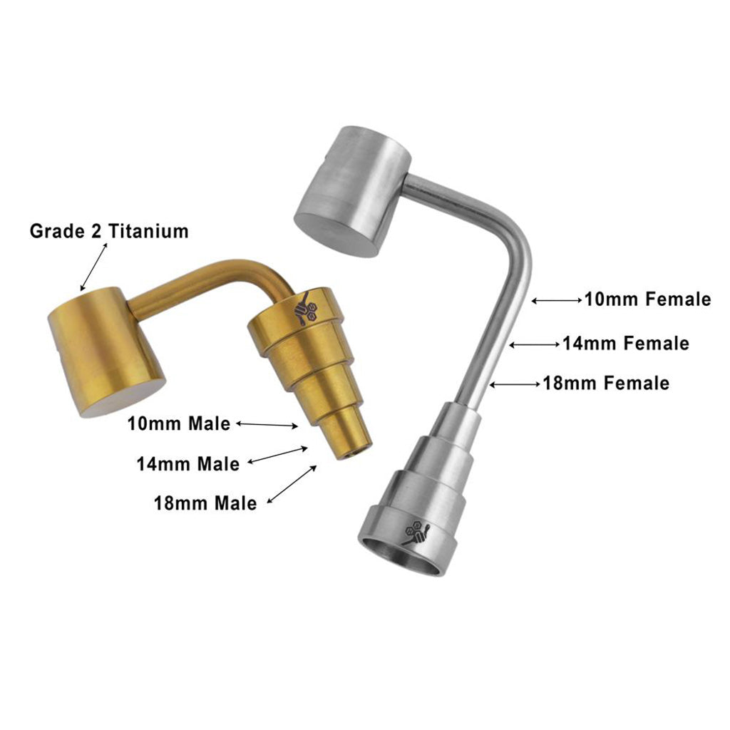 TITANIUM 6 IN 1 LONG NECK BANGER DAB NAIL 2 Color Options