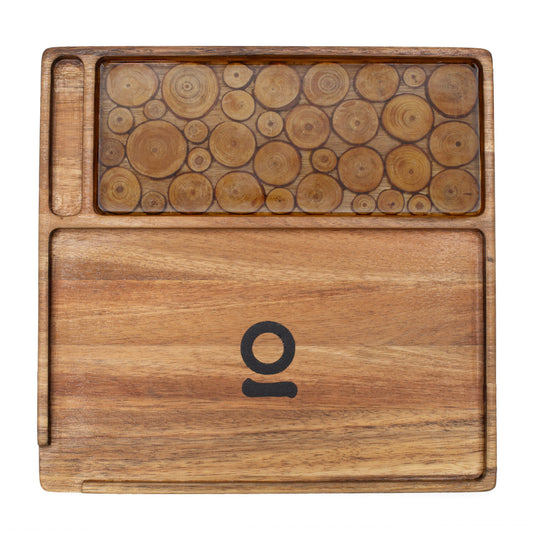 Ongrok Premium Natural Acacia Wood Tray | 9.5" x 9.5" 3 Different Styles
