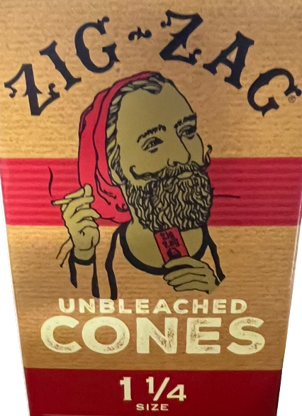 Unbleached Zig-Zag 1.25 1 1/4" Size Natural Rolling Cones Kit 10 Pack