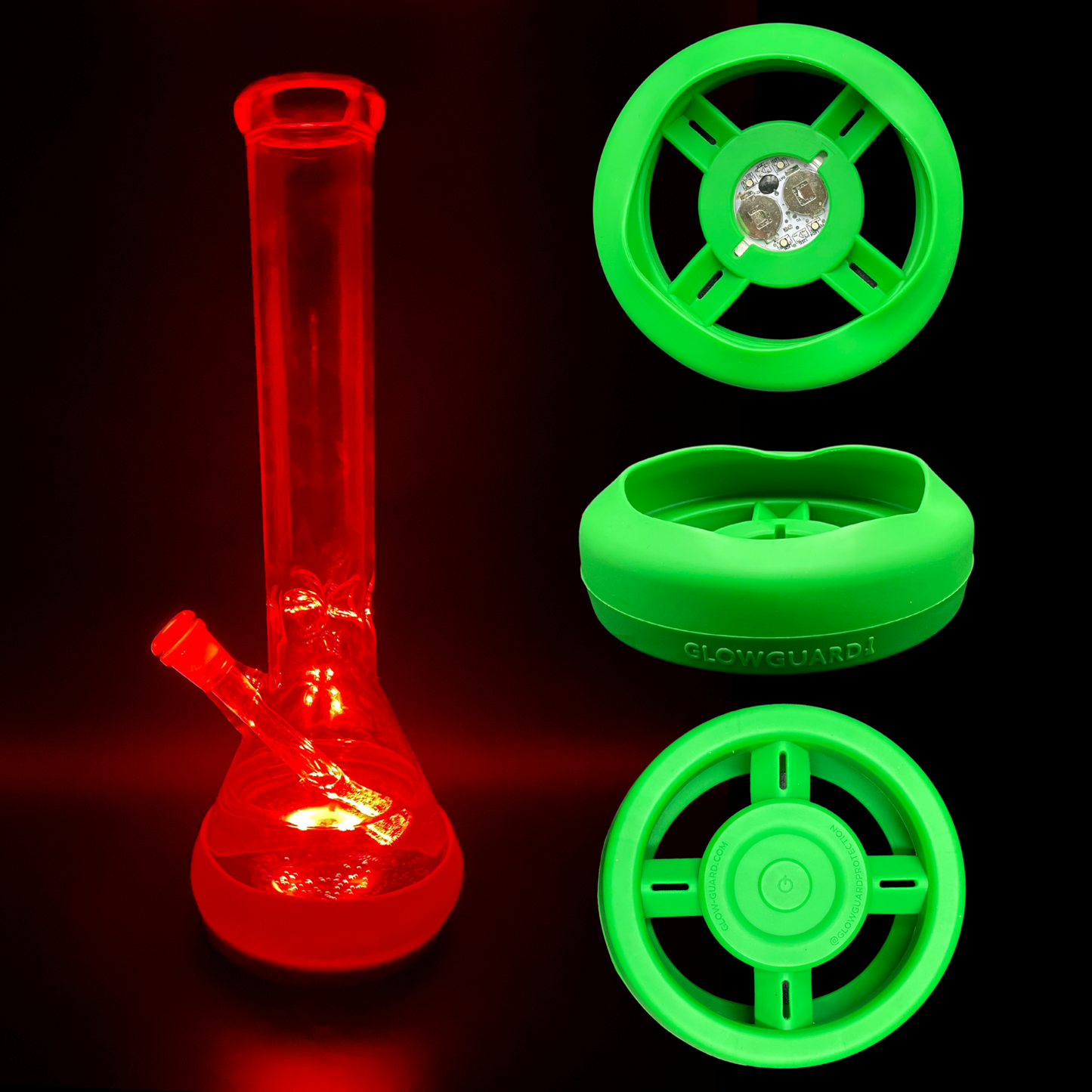 Bong Base Bumper Coin Battery 4.25in-6in Bases Silicone Fits Variety of Shapes - 8 Color Options