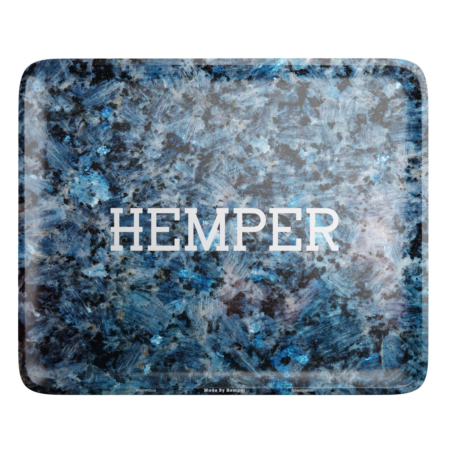 HEMPER  - Luxe Marble Black/Blue Rolling Tray 3 Different Size Options
