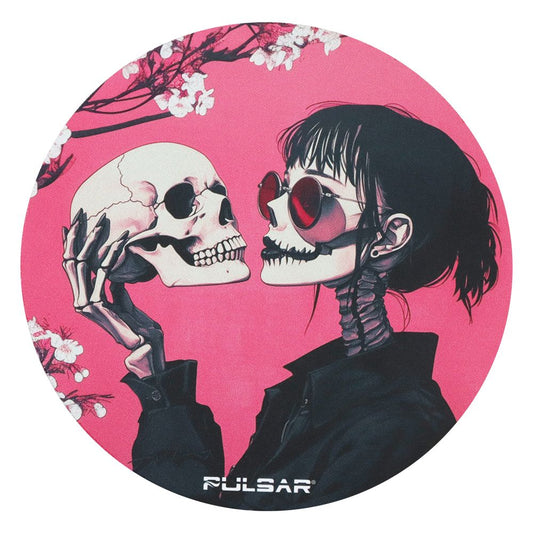 Pulsar DabPadz Fabric Top Dab Mat - Sakura Skulls / 8"