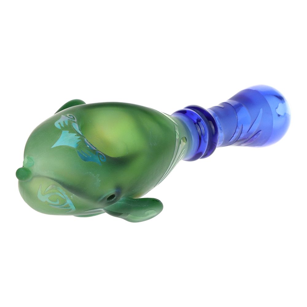 Braids of Avatar Sandblasted Glass Hand Pipe - 5.75" / Colors Vary