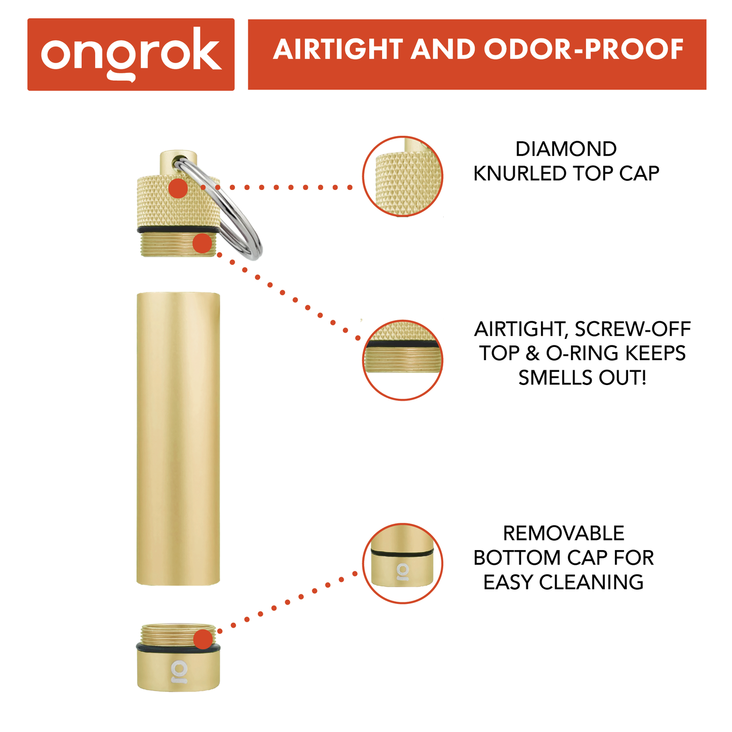 Ongrok Aluminum Storage Keychain 5 Color Options