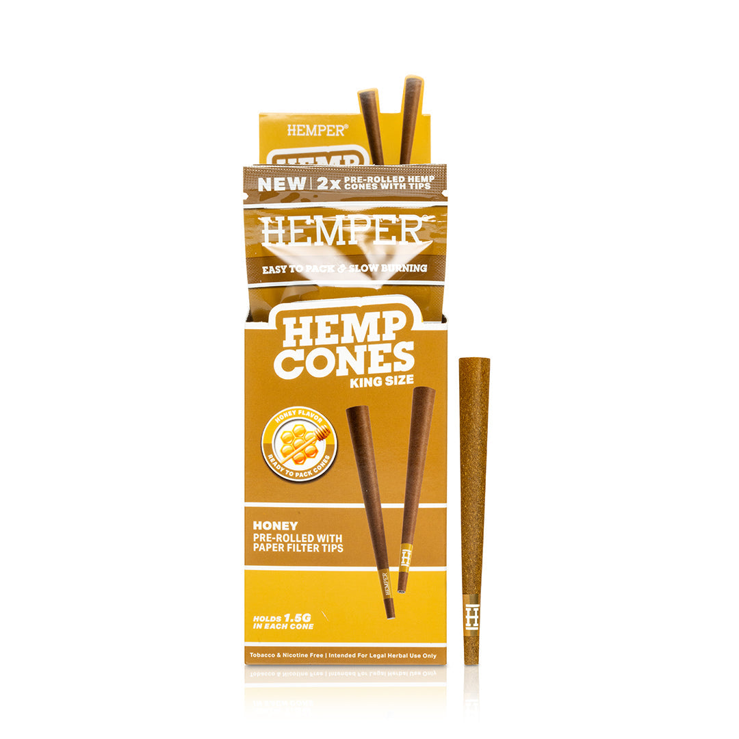 Pre-Rolled King Size Paper Tip Hemp Cones | 2PK Multiple Flavors Available