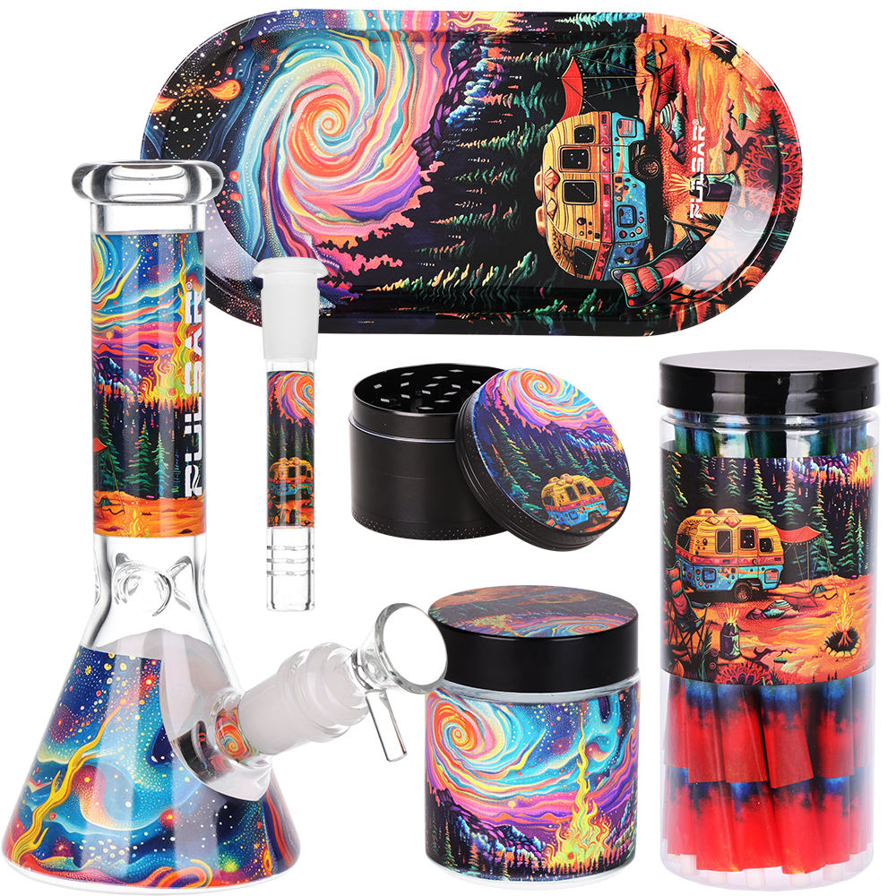 Pulsar Design Series Beaker Water Pipe Smoker's Kit | 7.75"