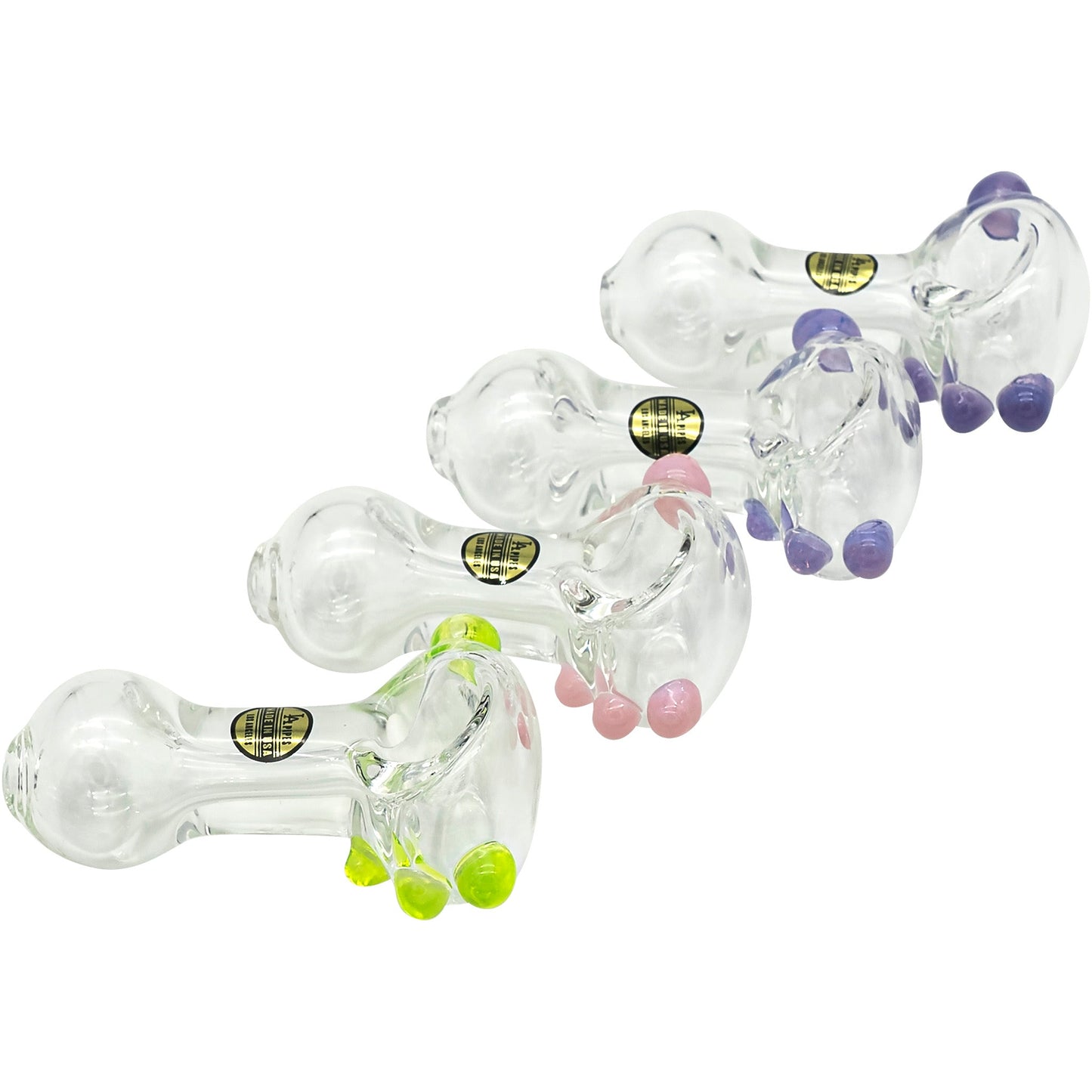 LA Pipes Thick Glass Spoon Pipe 4 Color Options