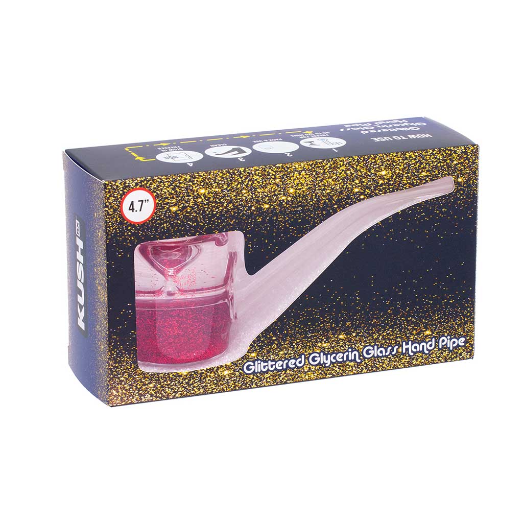 LIQUID GLITTER SHERLOCK HAND PIPE MULTIPLE COLORS