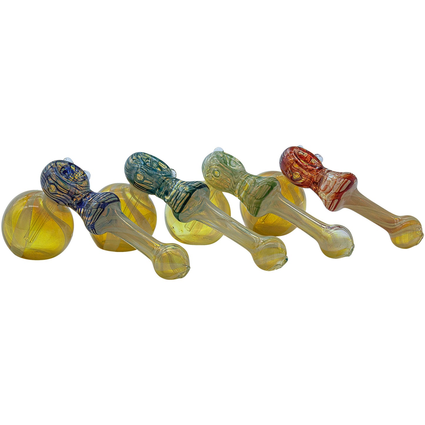 LA Pipes "Raked Hammer" Fumed Hammer Bubbler Pipe 6 Color Options