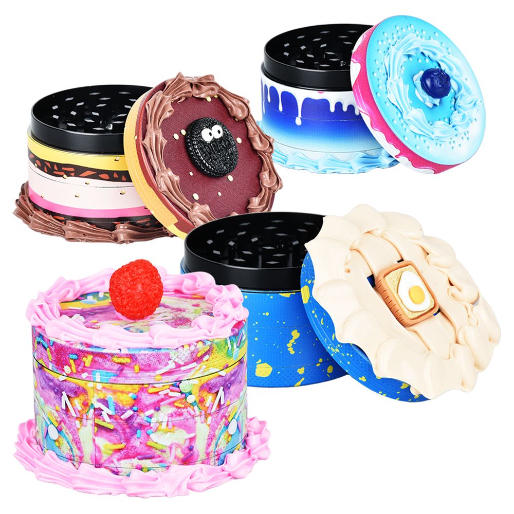 Birthday Cake Grinder | 4pc | 2.5" 4 Different Styles