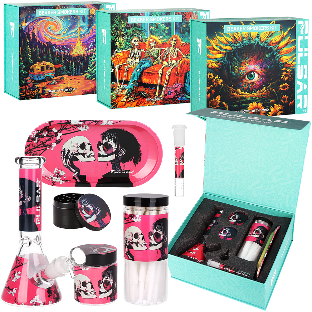 Pulsar Design Series Beaker Water Pipe Smoker's Kit | 7.75"