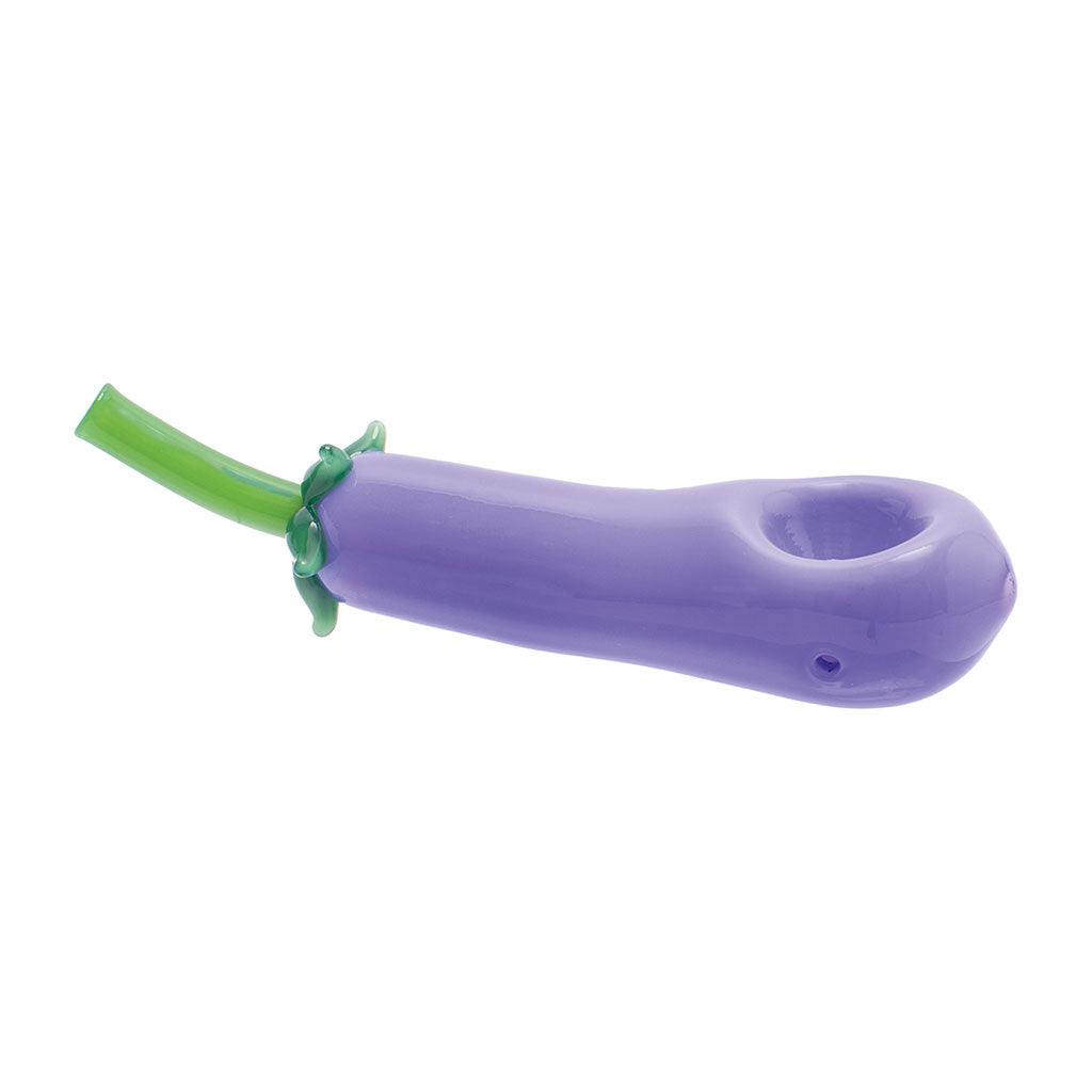 Eggplant Novelty Glass Hand Pipe - 3 Colors Options