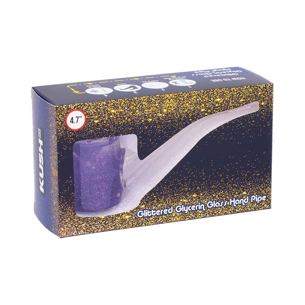 LIQUID GLITTER SHERLOCK HAND PIPE MULTIPLE COLORS
