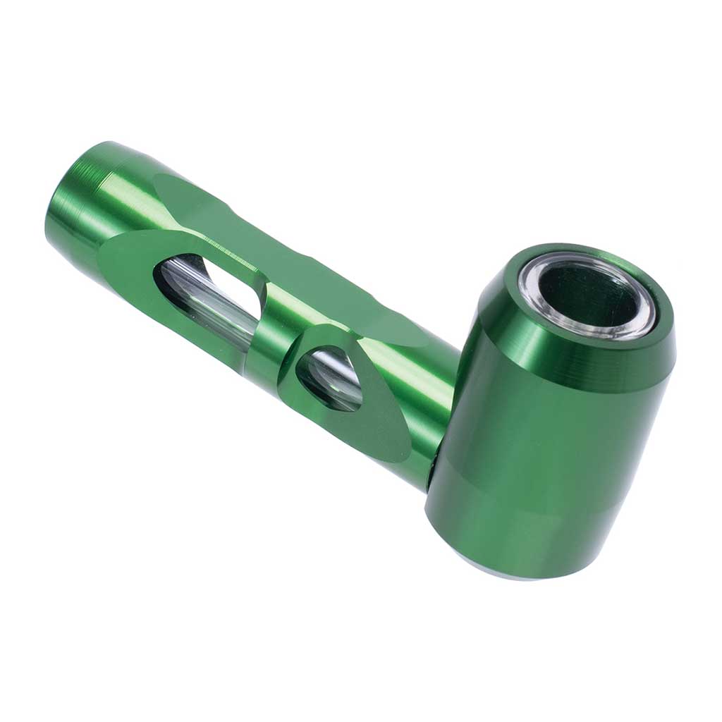 ALUMINUM GLASS SMOKING PIPE MULTIPLE COLORS