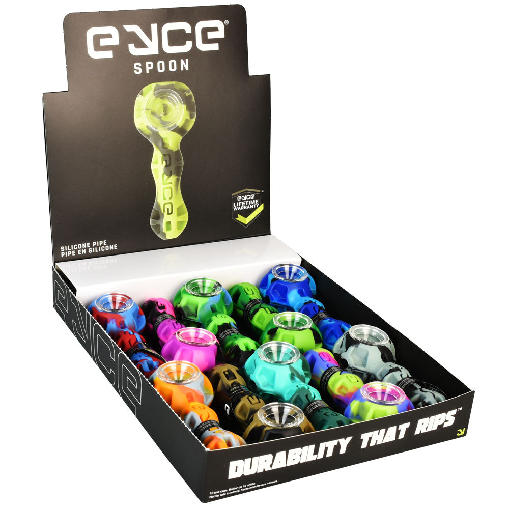 Eyce Silicone Spoon Pipe - 4.25"/Assorted Colors -10PC DISPLAY