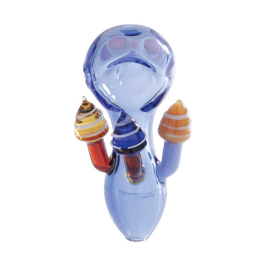 MUSHROOM CHARACTER GLASS HAND PIPE MULTIPLE COLORS