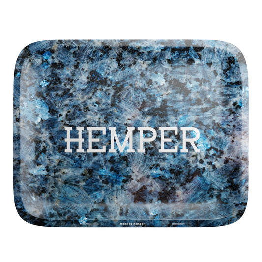 HEMPER  - Luxe Marble Black/Blue Rolling Tray 3 Different Size Options