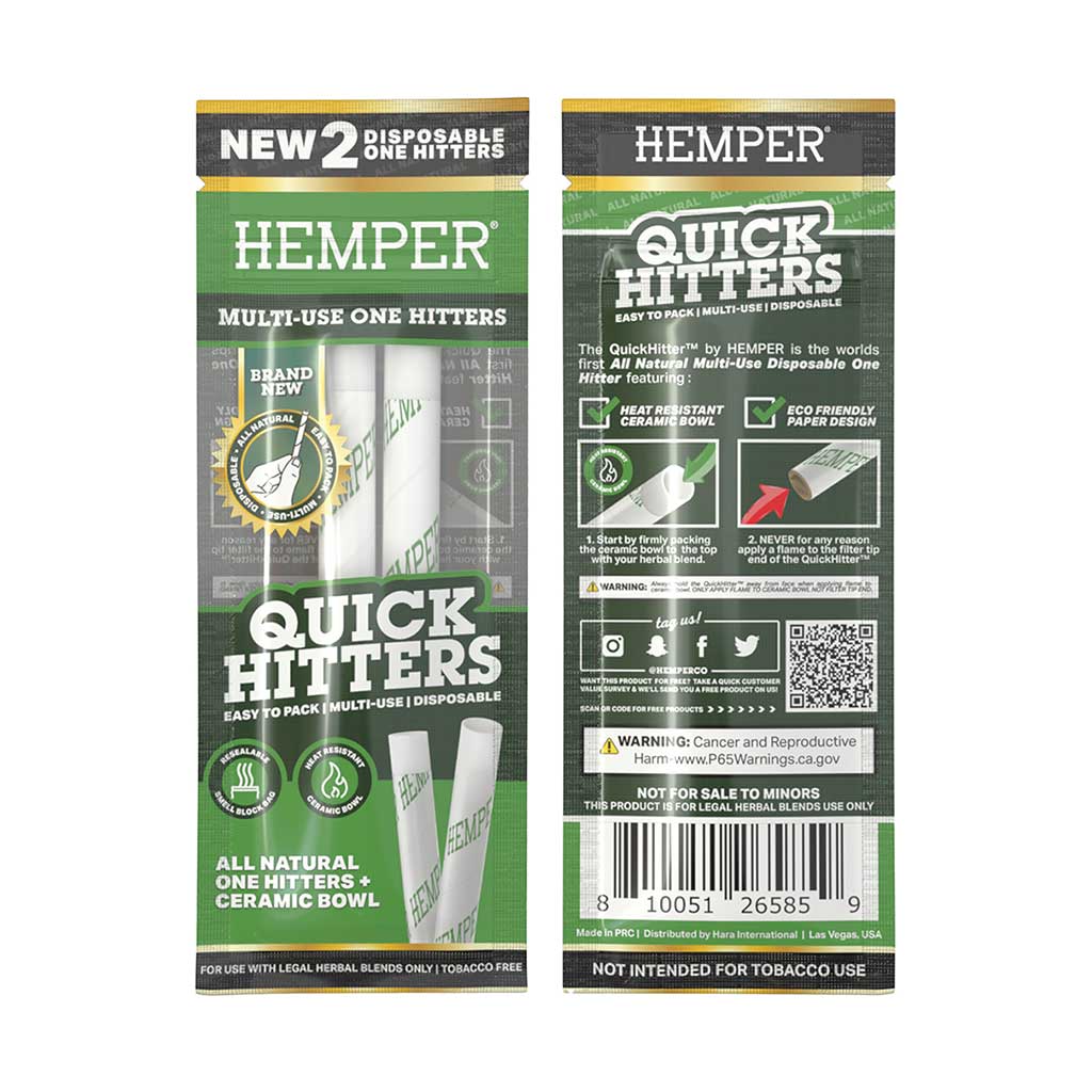 Hemper Quick Hitters - Disposable Multi-Use One Hitters - 2 Pack