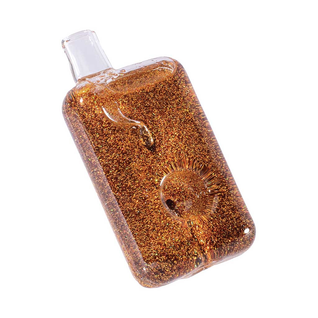 LIQUID GLITTER FREEZE SQUARE HAND PIPE MULTIPLE COLORS
