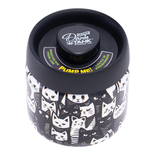 Fujima Dank Tank Vacuum Glass Jar - 4.2" / Black & White Cats