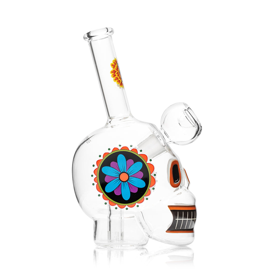 Dia De Los Muertos Skull Bong 6.1"