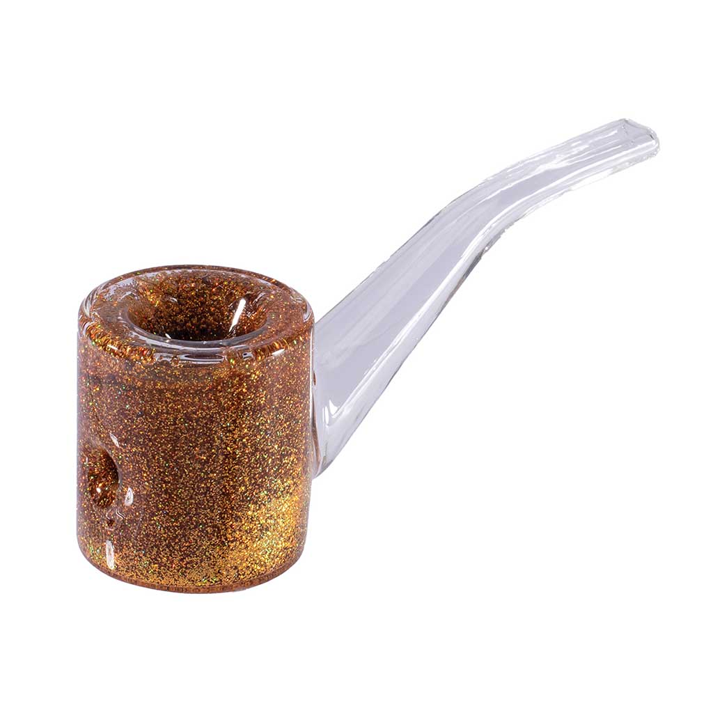 LIQUID GLITTER SHERLOCK HAND PIPE MULTIPLE COLORS