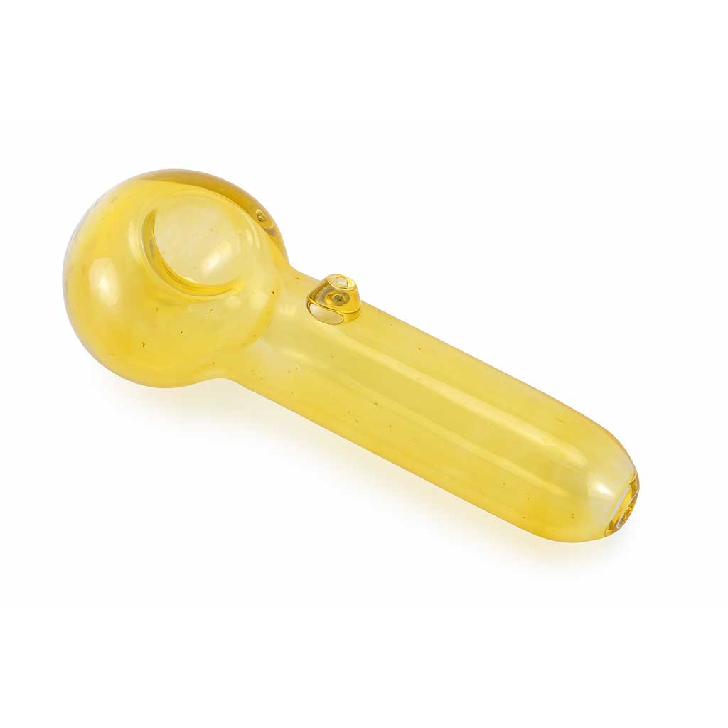 GLASS HAND PIPE WITH SILVER FUMED