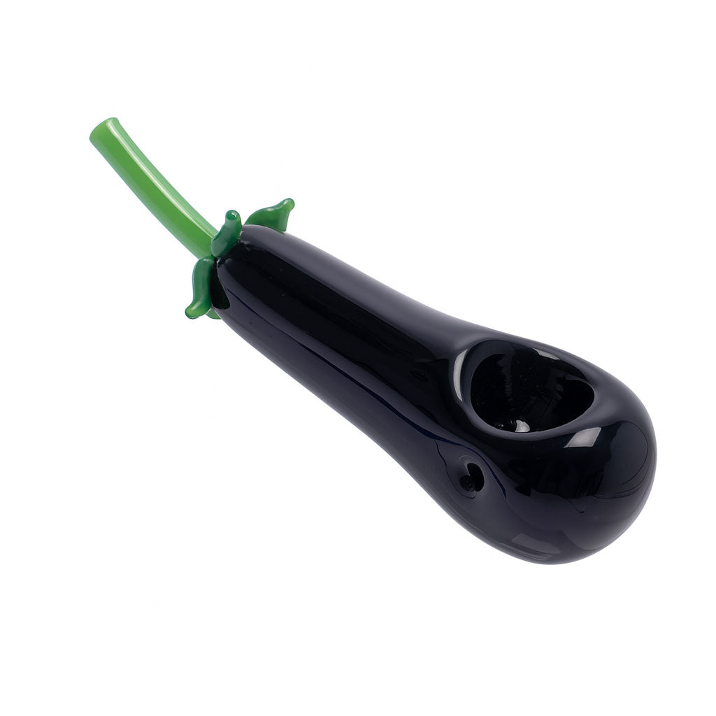 Eggplant Novelty Glass Hand Pipe - 3 Colors Options