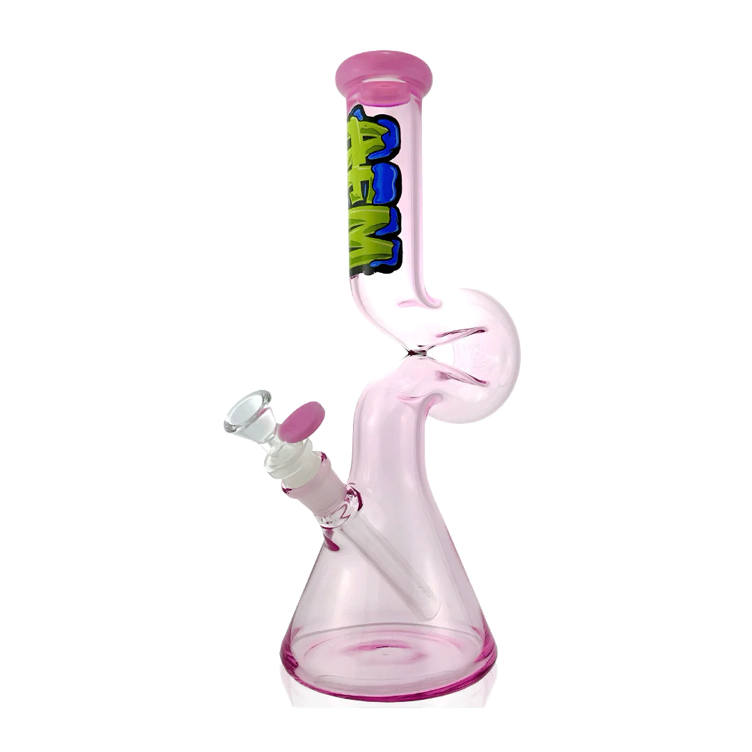 AFM Glass 12" Beaker Wave Full Color Glass Water Pipe