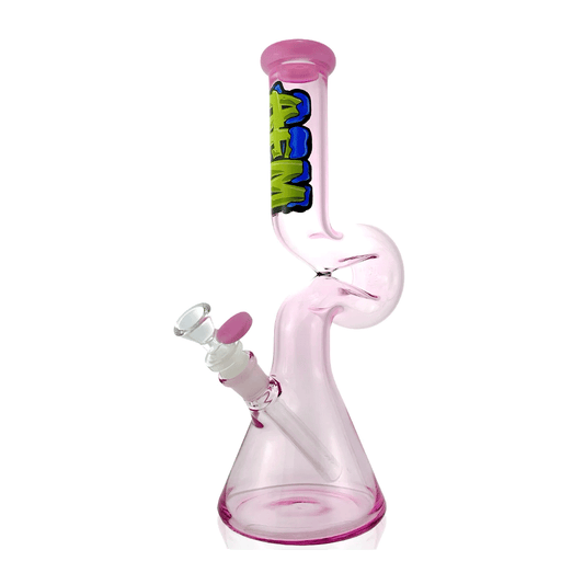 AFM Glass 12" Beaker Wave Full Color Glass Water Pipe
